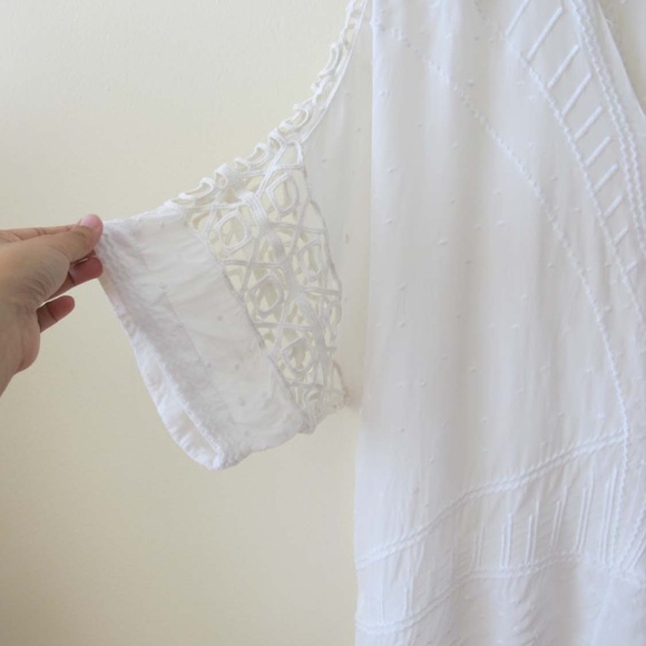 IRO Brynn Top Ecru White 38 M/L Bohemian Cutout Slouchy Embroidered Top - Picture 8 of 8